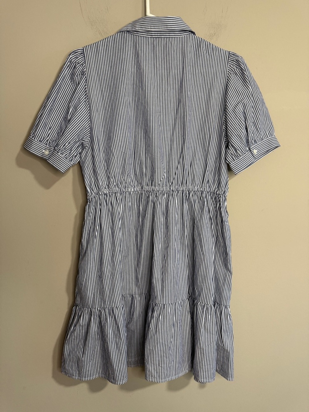 J. Crew Blue and White Striped Smocked Shirt Dress NWT - Picture 6 of 6